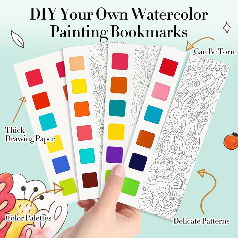 JCREN Watercolor Painting Books, Pocket Watercolor Painting Coloring Kit, Paint with Water Bookmarks Travel Activity Party Favors for Kids Toddlers Gifts for Boys and Girls, 3 Pack - Image 5